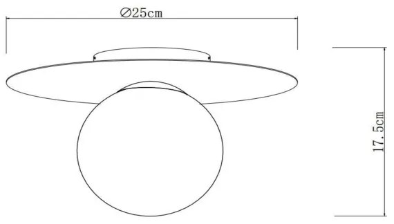 Plafonieră Lucide 79187/01/02 TRICIA 1xE27/15W/230V d. 25 cm auriu