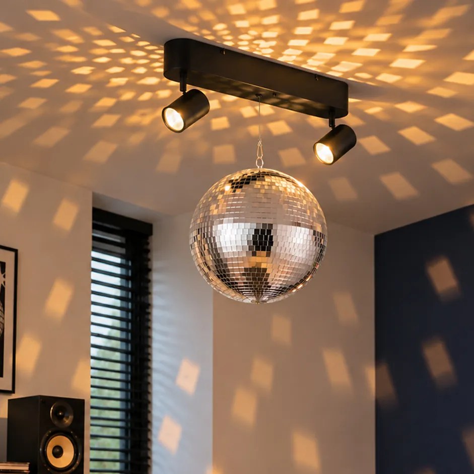 Lampă suspendată Retro Discoball, cu LED, 2 lumini și telecomandă