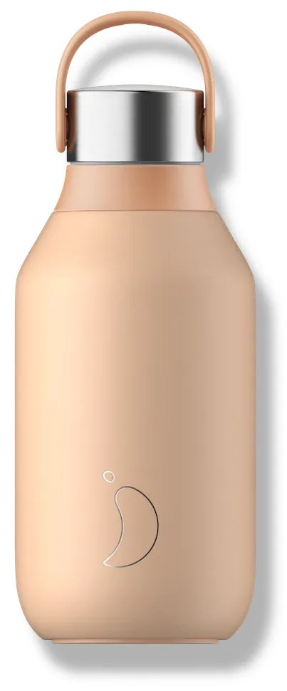 Sticlă termos Chilly's Bottles - portocaliu piersică 350 ml, colecția Series 2