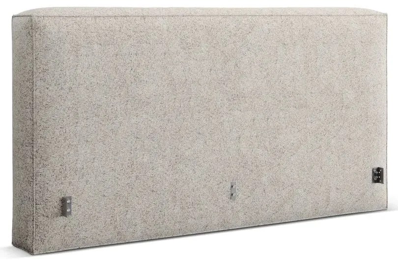 Pat matrimonial bej tapițat cu spațiu de depozitare cu somieră 140x200 cm Simon Olivia – Micadoni