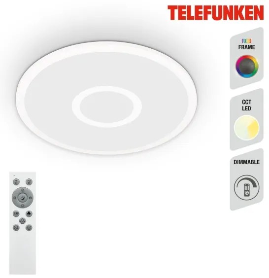 Plafonieră LED RGBW Telefunken 319306TF LED/22W/230V + telecomandă