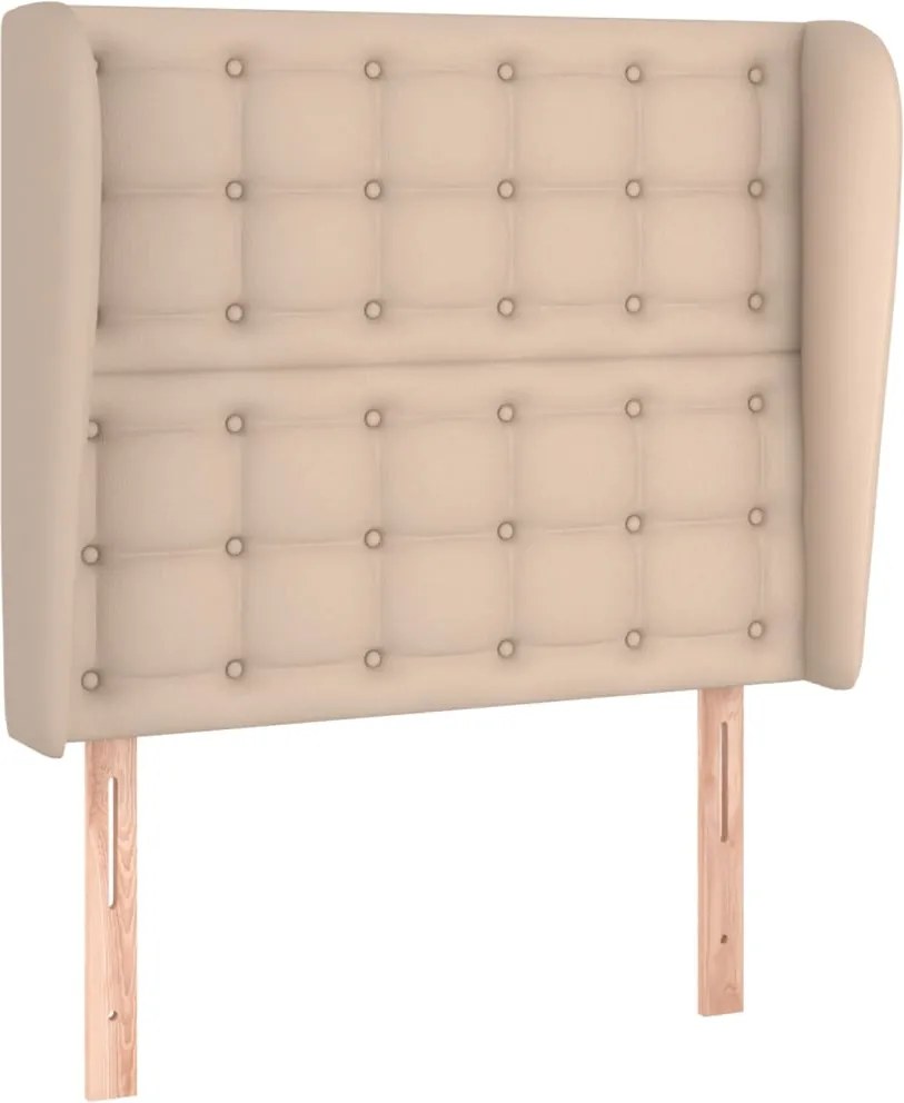 vidaXL Tăblie pat cu aripioare cappuccino 83x23x118/128 cm piele eco