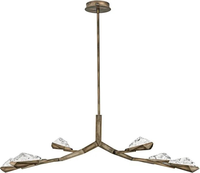 Lustra LED alama antic cu sticla lucrat manual GRETA 34W