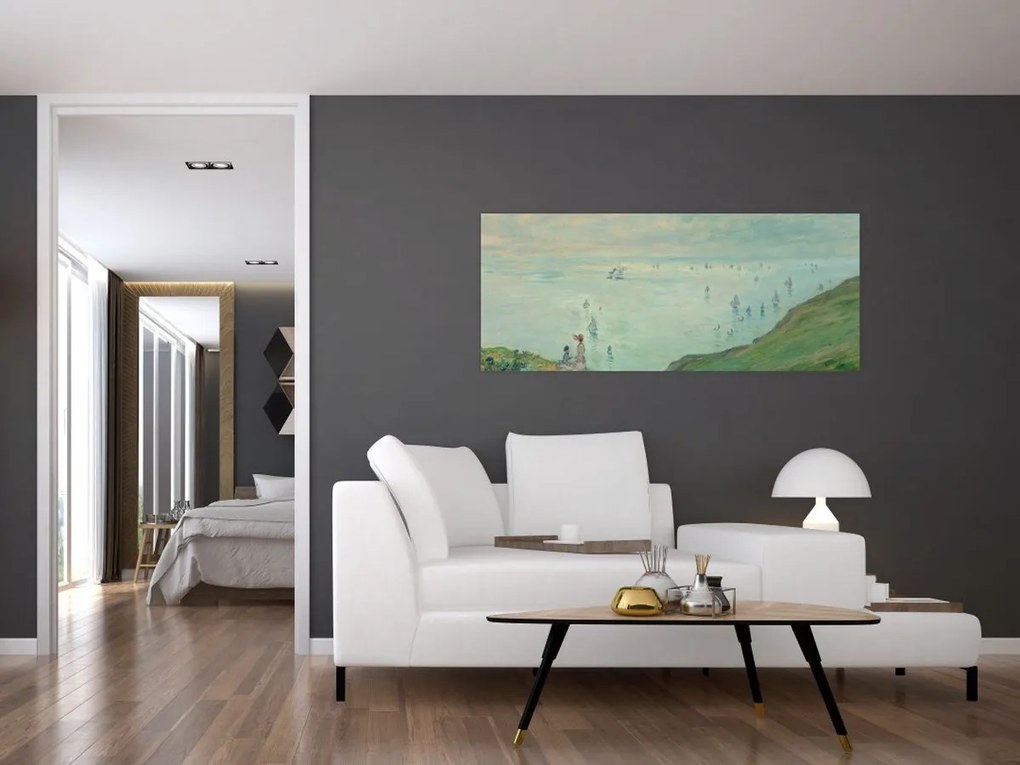 Tablou - Henri Fantin-Latour, Cliffs at Pourville, reproducere (120x50 cm)