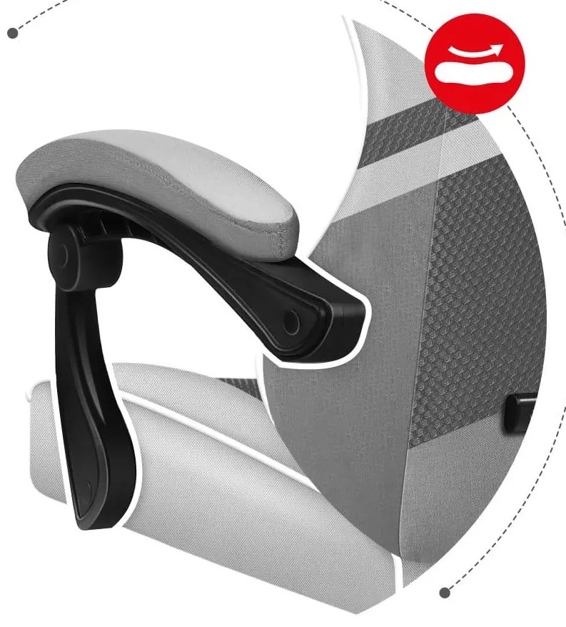 Fotoliu gaming Fusion 4.4 (alb + gri). 1087474