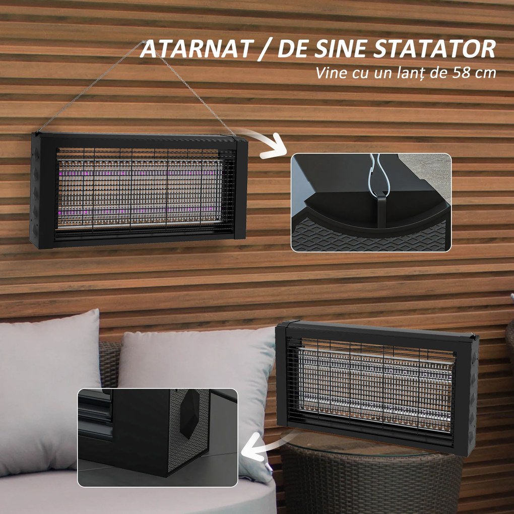 HOMCOM Lampă Anti-Țânțari UV 8W | Aosom Romania