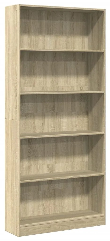 857855 vidaXL Bibliotecă, stejar sonoma, 80x24x176 cm, lemn prelucrat