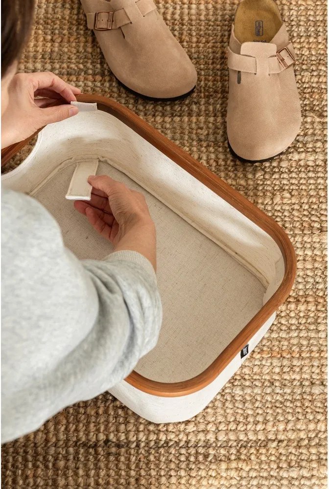 Cutie de depozitare crem din material textil 38x26x16 cm Bamboo/Linen – Bigso