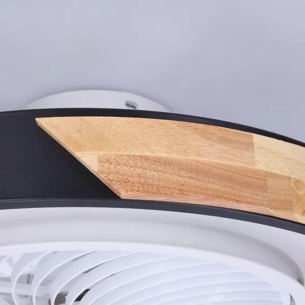 Brilagi LED lampă cu ventilator, 30W, 230V, 3000-6500K, negru/stejar + DO