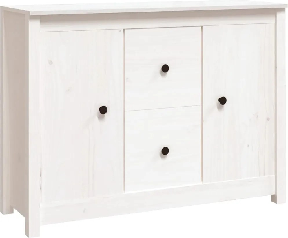 vidaXL Servantă, alb, 100x35x74 cm, lemn masiv de pin