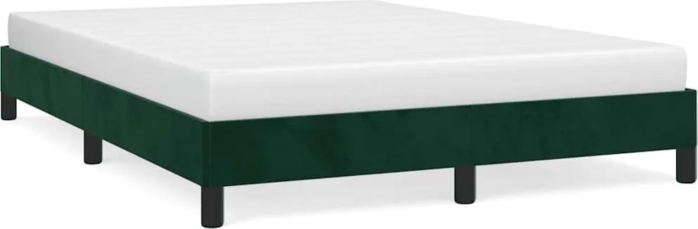 vidaXL Cadru de pat fără saltea, verde închis, 140x190 cm, catifea