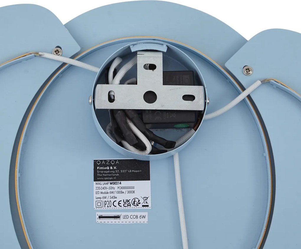 Lampă de perete pentru copii albastră, incl. LED, cu 3 trepte de intensitate luminoasă - Ellie the Elephant