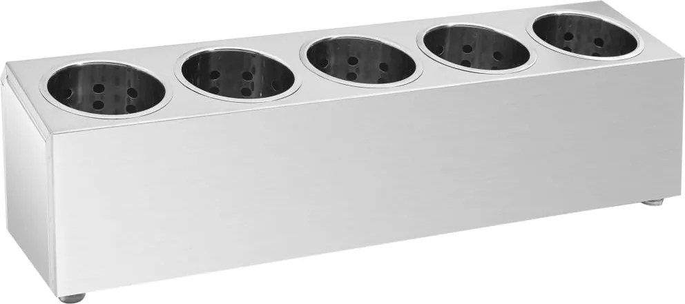 vidaXL Suport tacâmuri 5 inserții oțel inoxidabil dreptunghiular