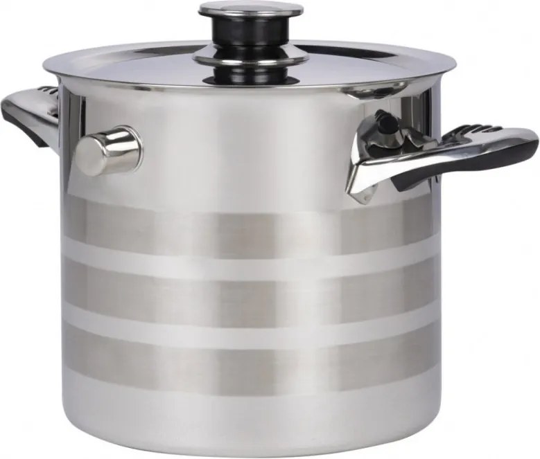 Oala pentru fiert lapte Rosberg R51425B8, 8 litri, Pereti dubli, Inductie, Semnal sonor, Otel inoxidabil