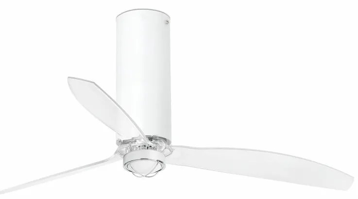 Lustra cu Ventilator si telecomanda TUBE FAN M LED DC SMART alb mat/transparent