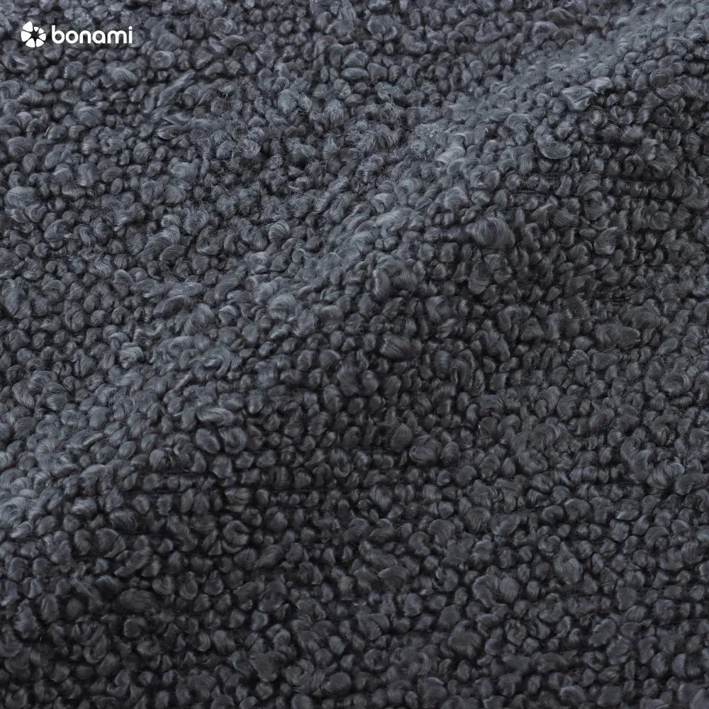 Canapea gri închis extensibilă, cu spațiu de depozitare cu tapițerie din țesătură bouclé 222 cm Bali – Cosmopolitan Design