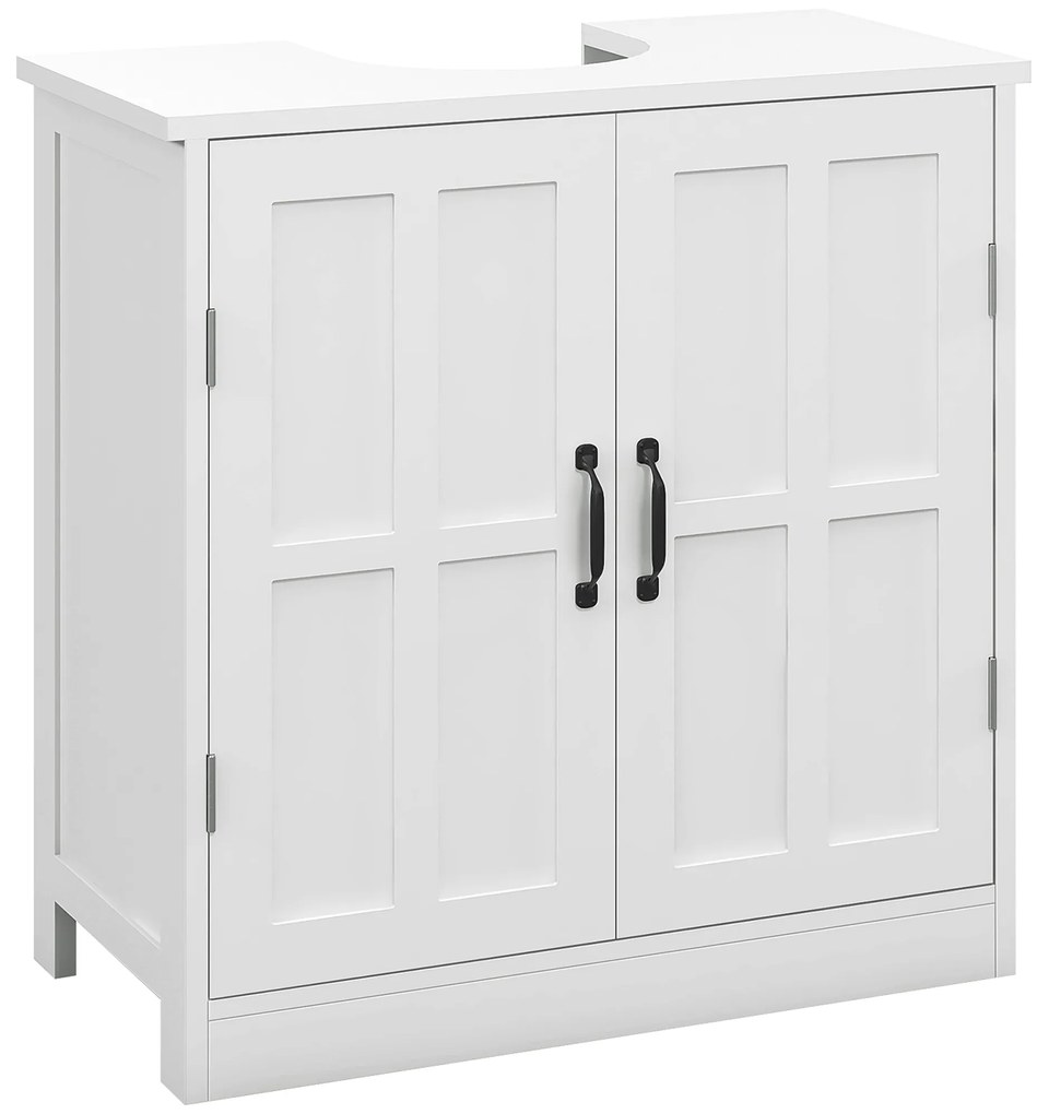kleankin Mobilier sub lavabou pentru baie mobilier sub chiuvetă cu dublă ușă și raft reglabil, 60x30x60cm, alb | Aosom Romania