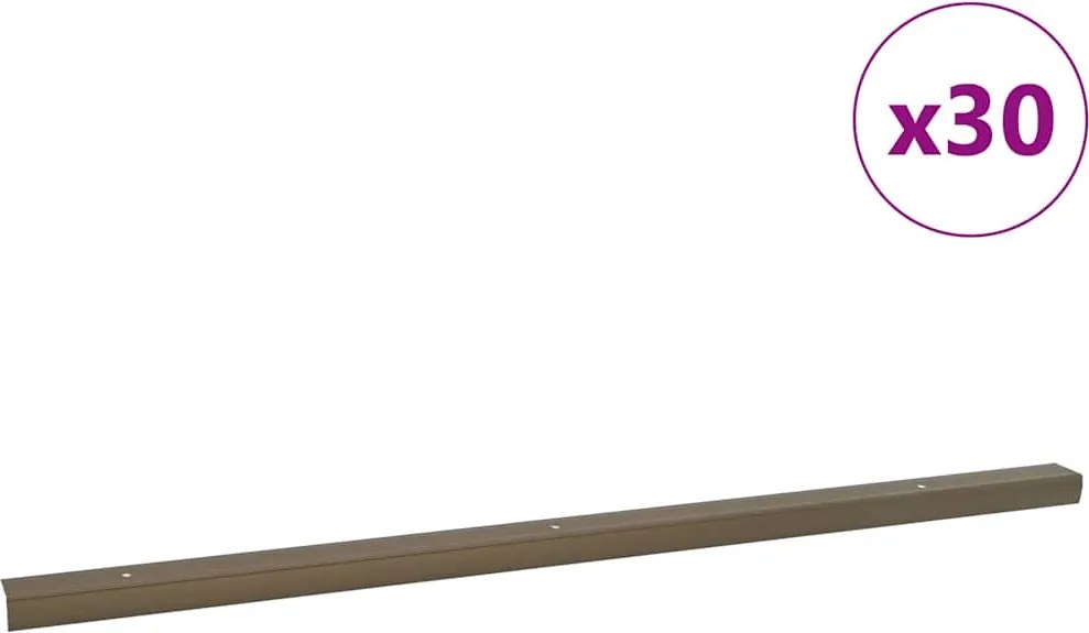 vidaXL Profile pentru marginea treptelor 30 pcs Maro 67 x 3.5 x 3 cm