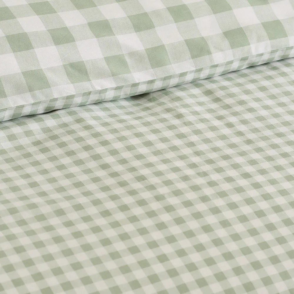 Lenjerie de pat verde pentru pat dublu cu 3 piese 200x200 cm Bamford Gingham Check – Catherine Lansfield