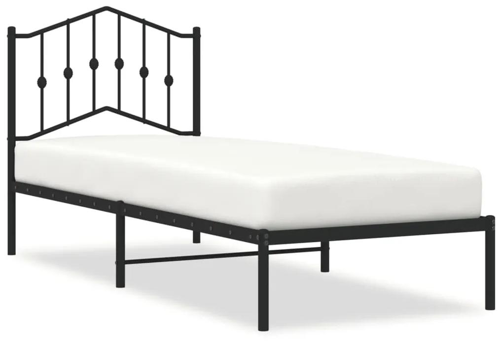 373780 vidaXL Cadru de pat metalic cu tăblie, negru, 80x200 cm