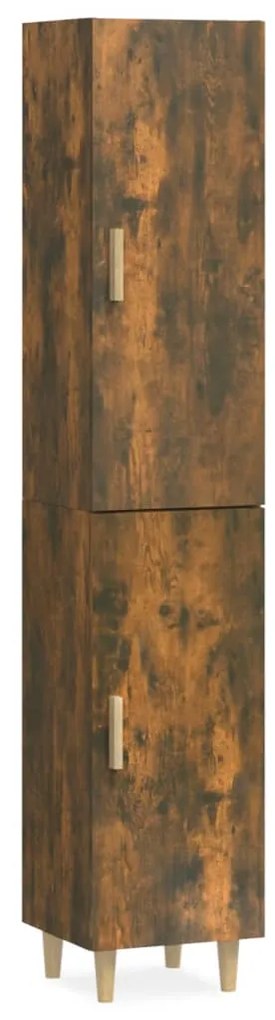3115249 vidaXL Dulap înalt, stejar fumuriu, 34,5x34x180 cm, lemn prelucrat