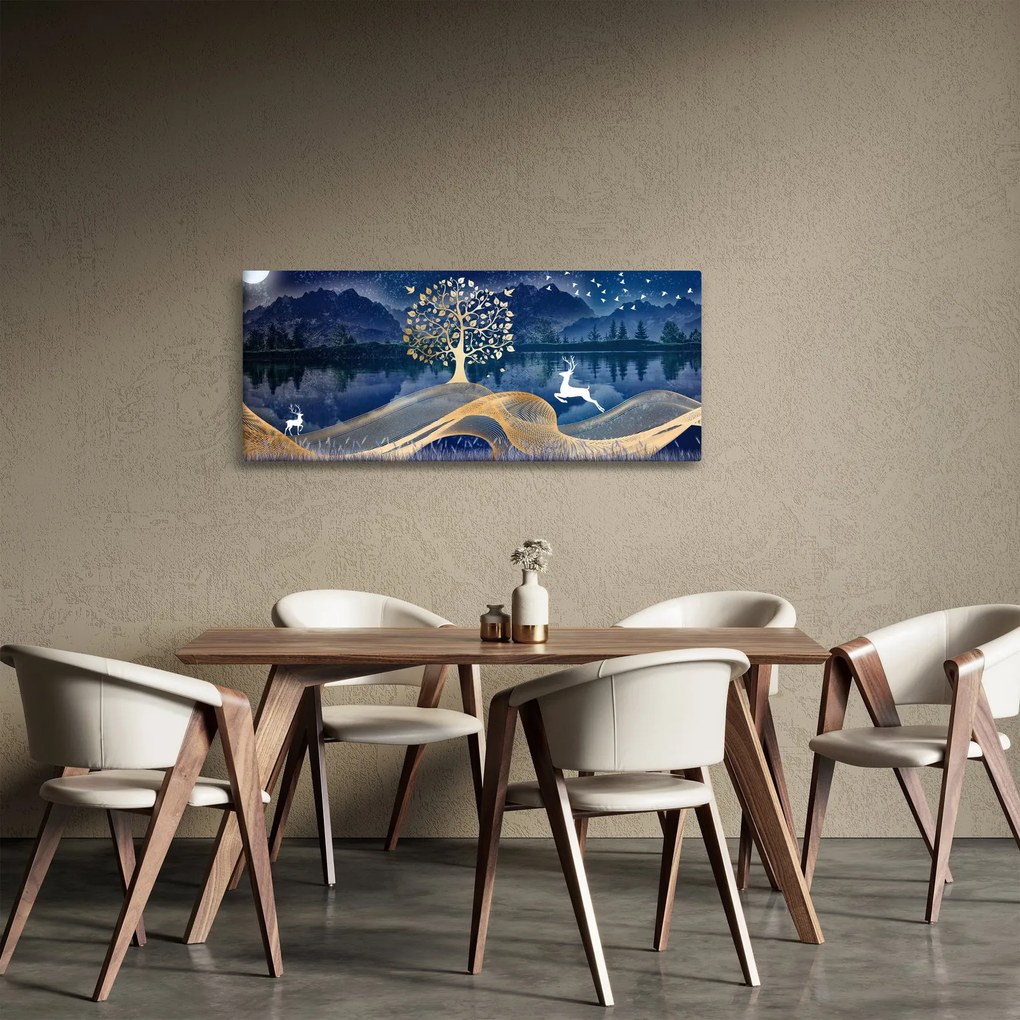 Tablou - Cerbi în luna plină (120x50 cm)