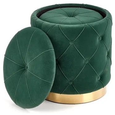 SET 2x taburet POLLY d. 40/44 cm verde/auriu