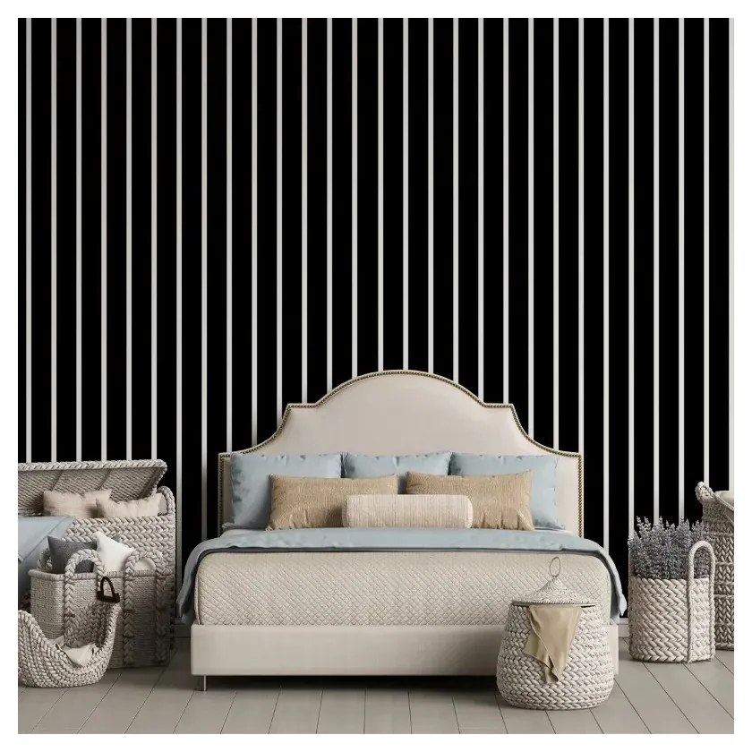 Tapet VLAdiLA White and Black Stripes 520 x 300 cm