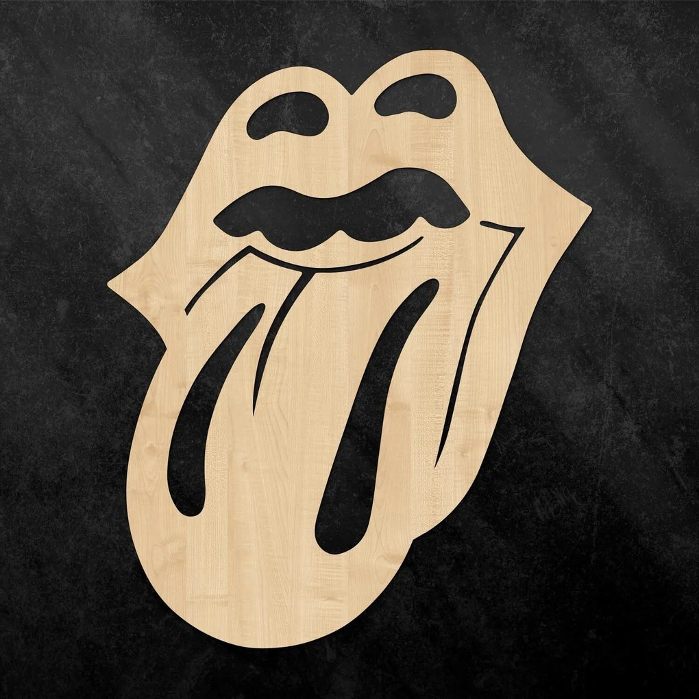 DUBLEZ | Semn din lemn pentru perete - The Rolling Stones