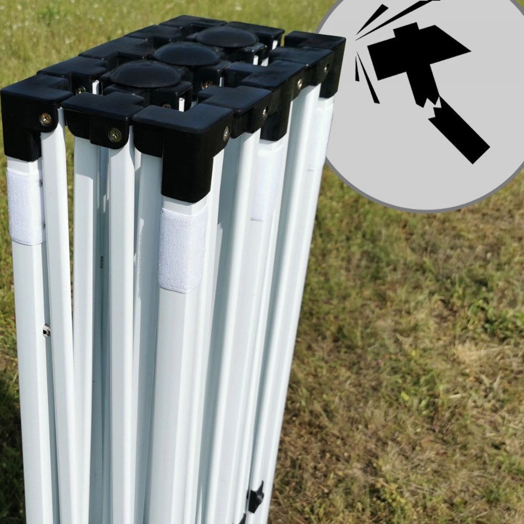 Cortină de petrecere 3x6m cu structură tip foarfecă (3 pereți) - Construcție din oțel și pânză 330g/m² - cu 3 pereți - Portocaliu