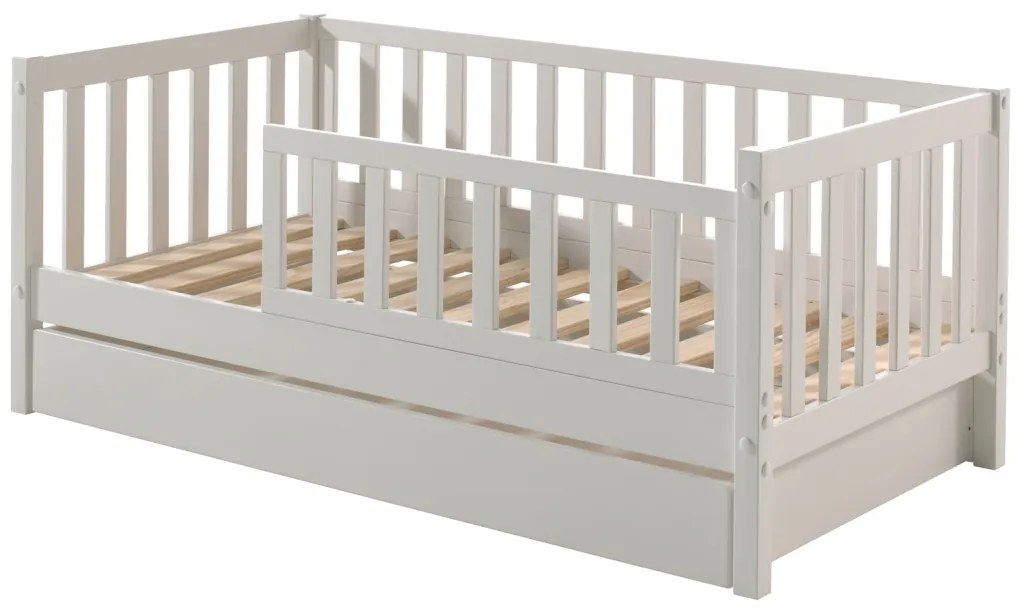 Set TODDLER format în Pat copii pentru copii mici (70 x 140 cm) cu sertar de depozitare.