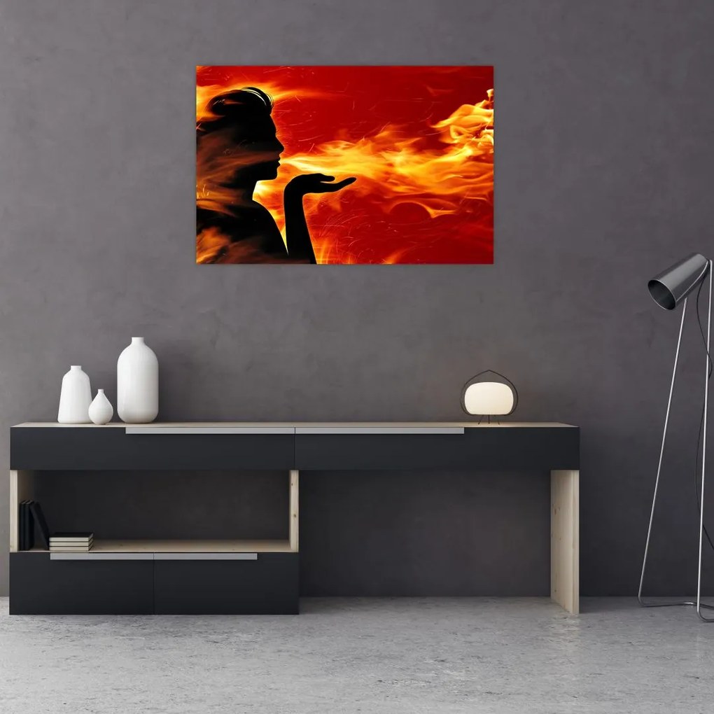 Tablou femeii în foc (90x60 cm)