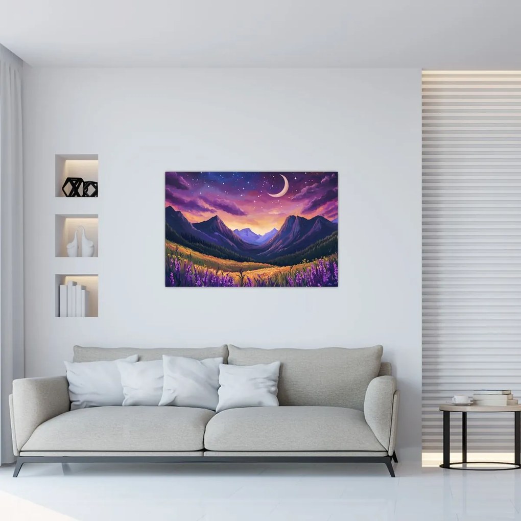 Tablou - Peisaj violet (90x60 cm)