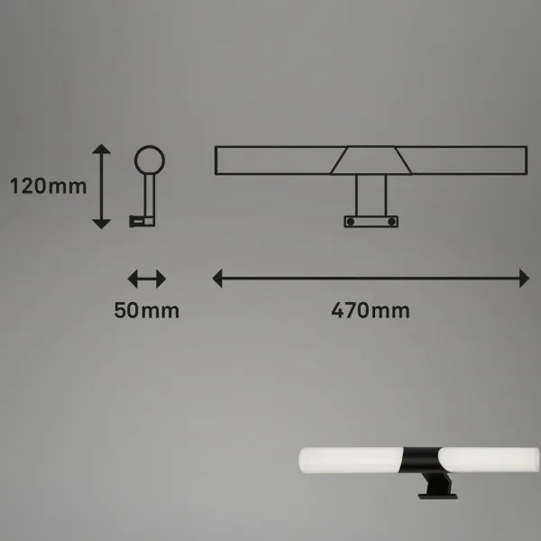 Aplică LED pentru oglindă de baie Briloner 3113-115 LED/12W/230V IP44 negru