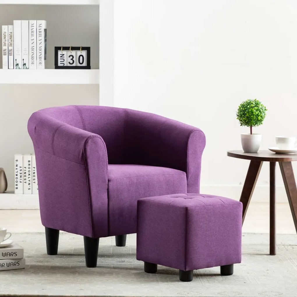 248031 vidaXL Fotoliu, violet, material textil