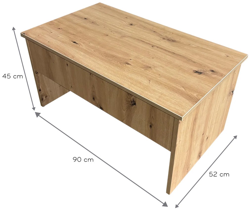 Masa Extensibila Laptop, Intaltime Reglabila, Mobiref, 90 x 52 x 69 cm, PAL Stejar Artisan 18 mm