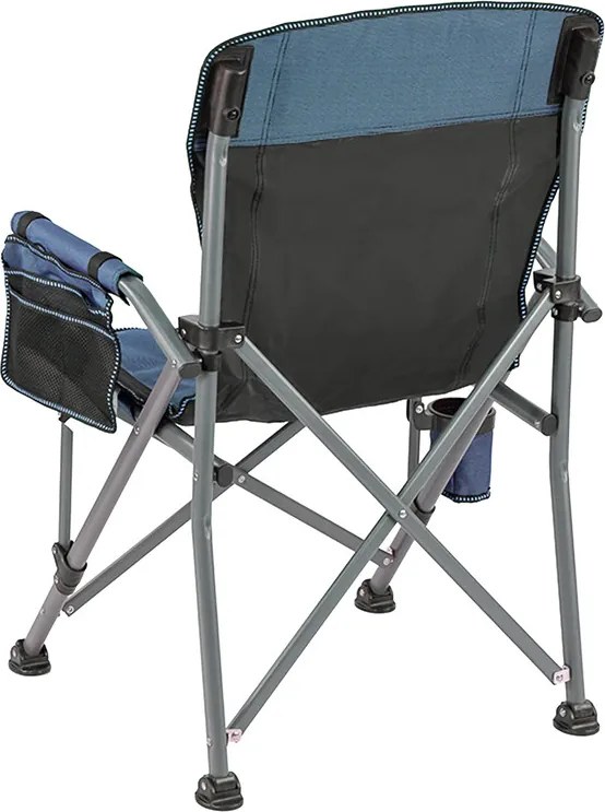 Leziter Scaun de pescuit Comfort cu braț și suport pentru pahare albastru