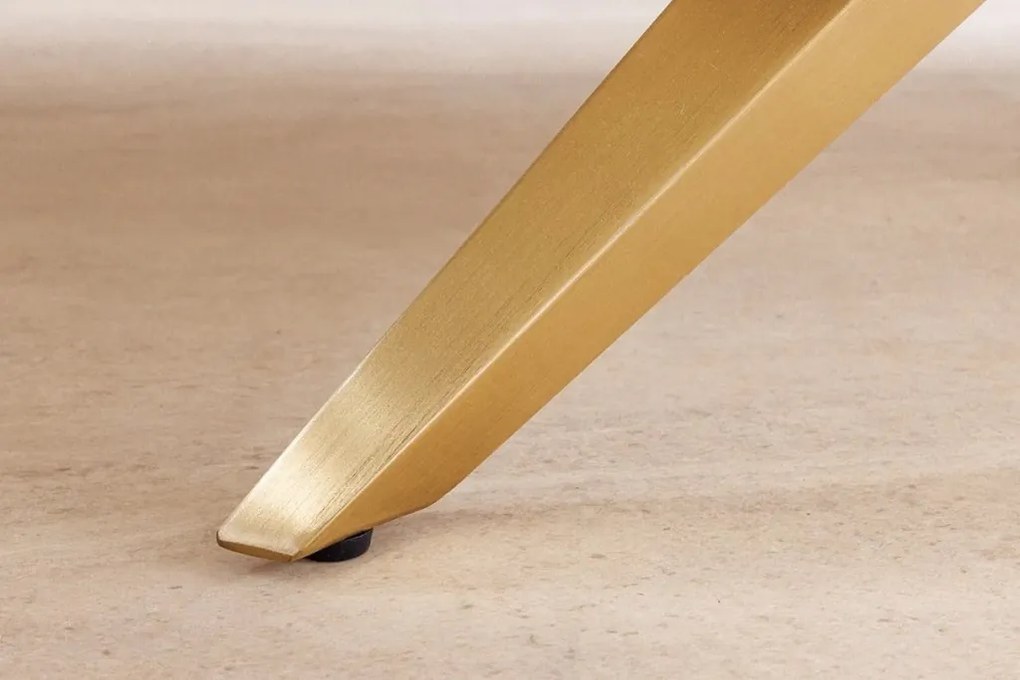 Masa design modern, Metal, Auriu, Ceramica, Alb, ART LIVING 200cm, A-46202 VC