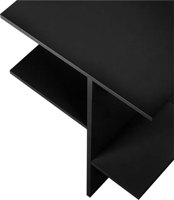 Noptieră neagră cu rafturi Atik – noo.ma