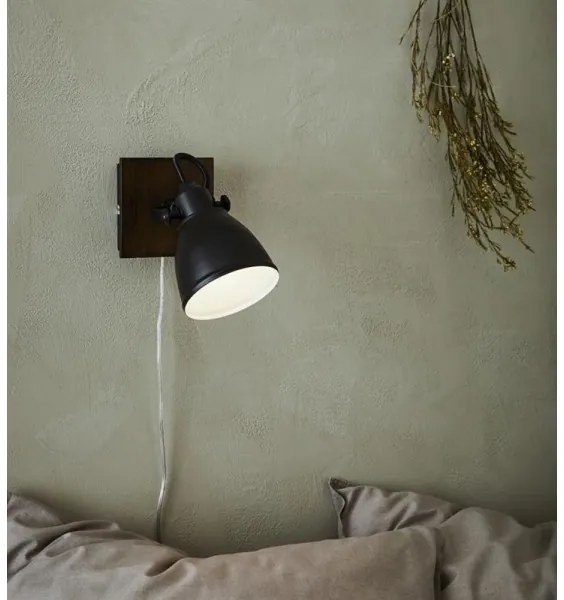 Spot de perete NATIVE 1xE14/18W/230V negru/lemn Markslöjd 108211