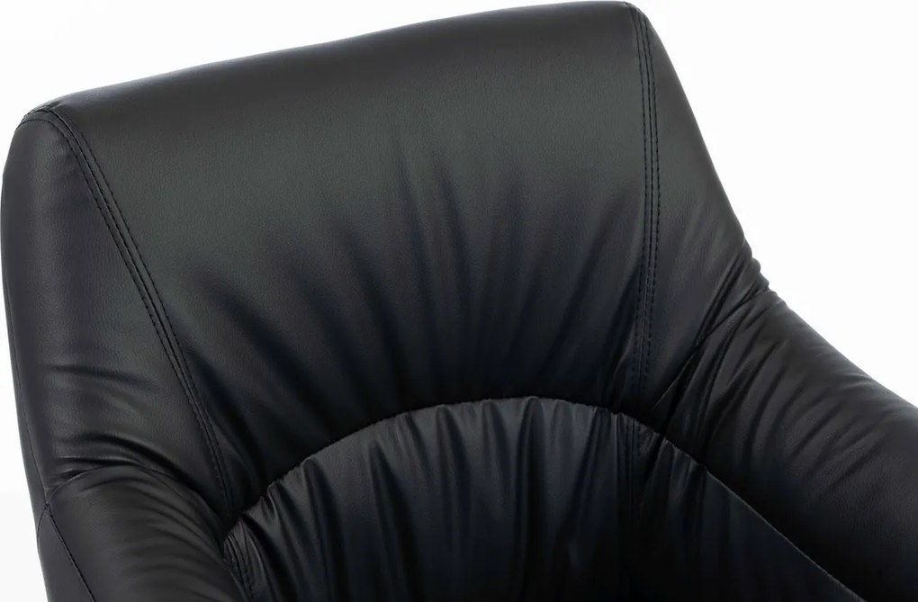 HR840N Scaun Negru Piele Ecologica cu Bază Cromata