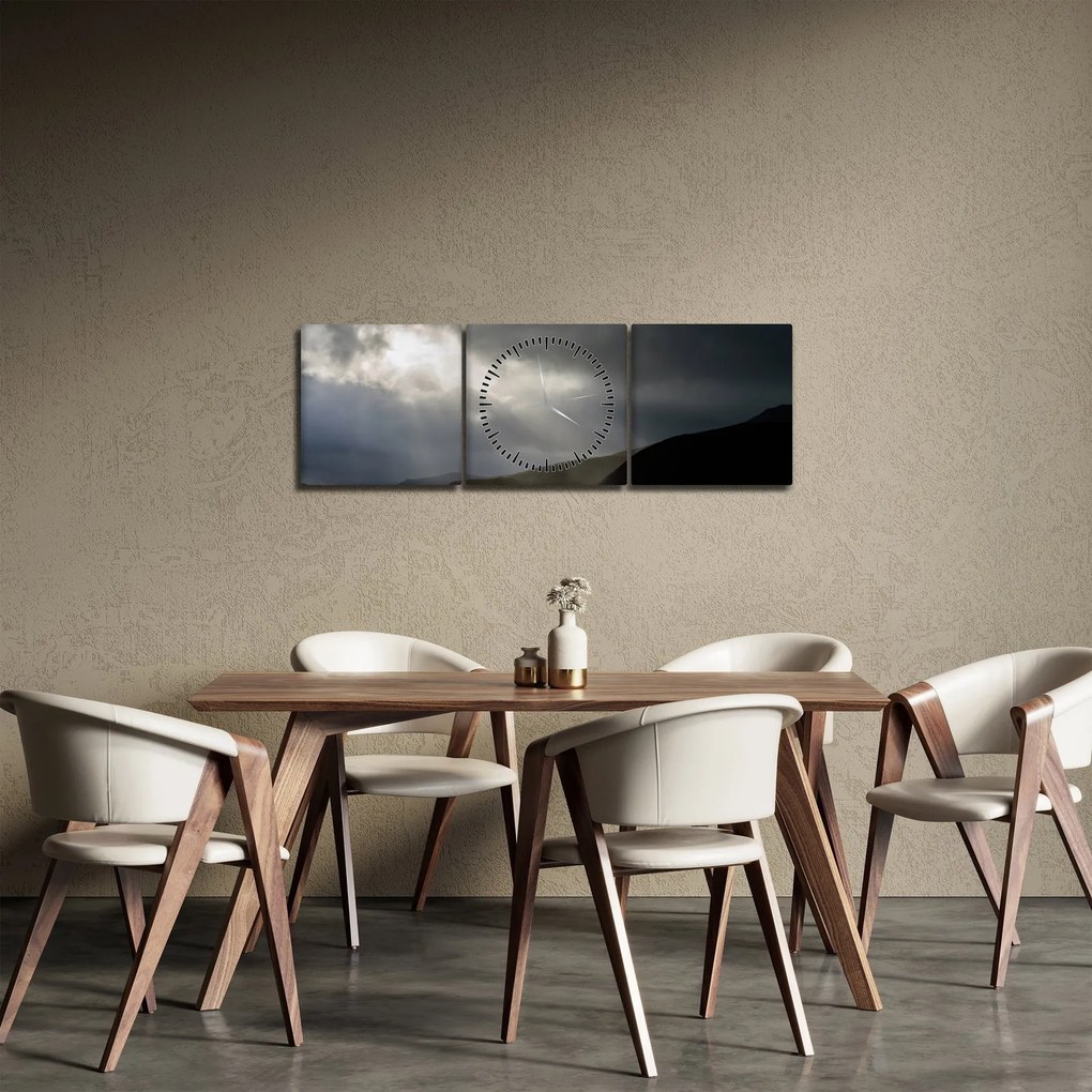 Tablou cu furtuna în apropiere (cu ceas) (90x30 cm)