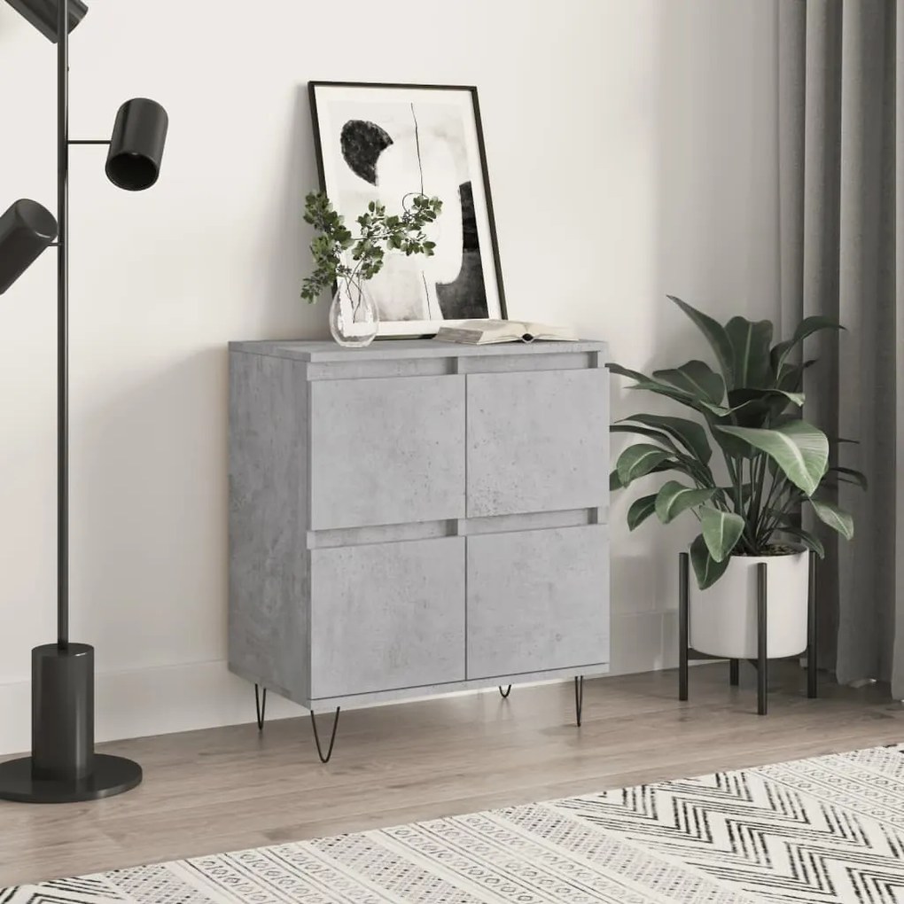 831216 vidaXL Servantă, gri beton, 60x35x70 cm, lemn prelucrat