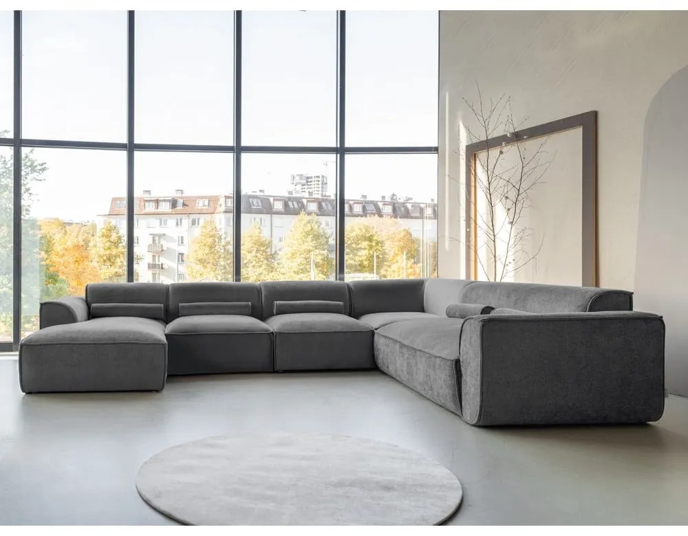 Colțar gri (cu colț pe partea dreaptă/în formă de "U") Flex Felix – Miuform