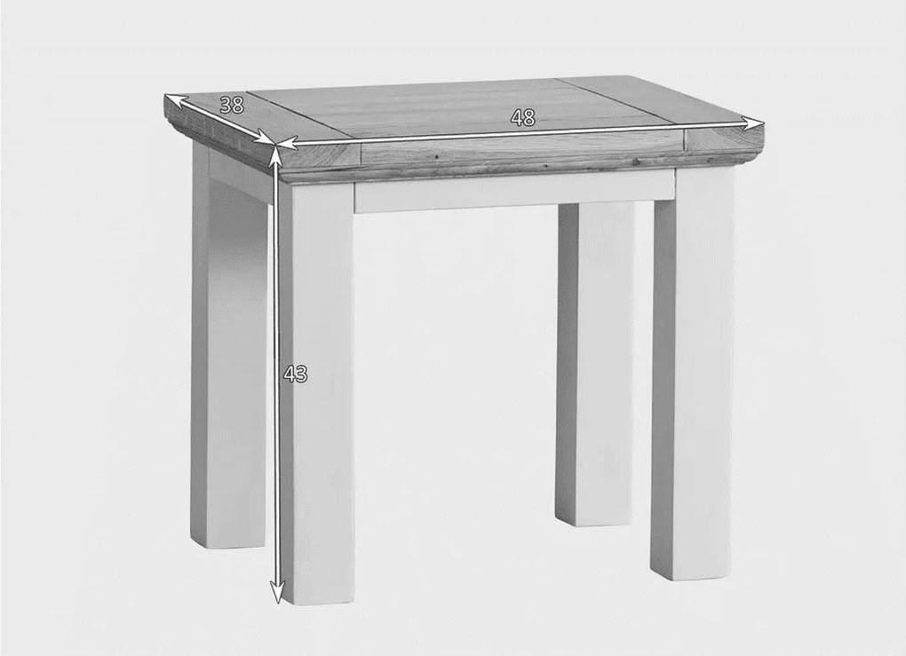 Scaun lemn masiv gri Ives Personalizabilă, 48 × 38 × 43 cm