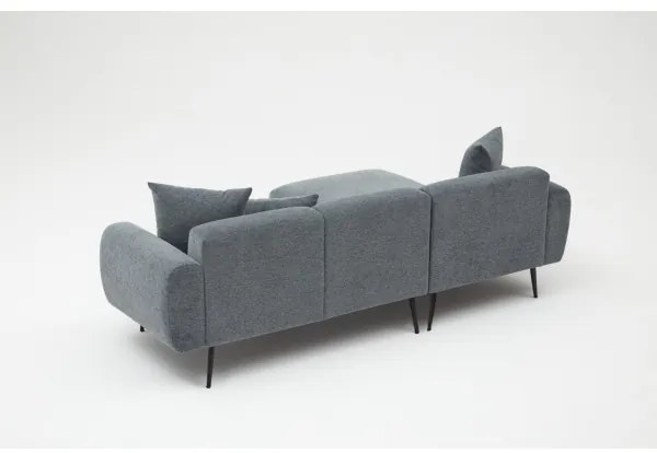 Colțar în L PISA, gri, cu șezut pe partea stângă