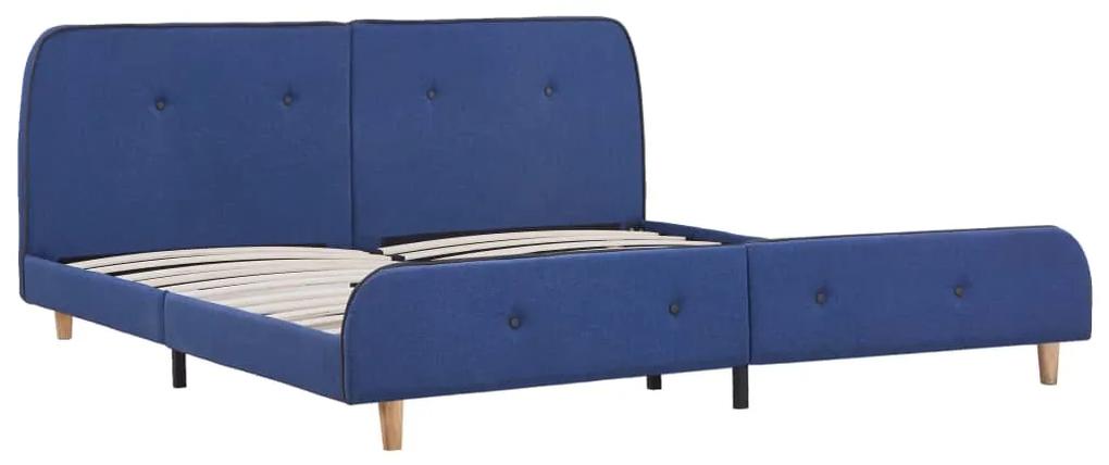 280930 vidaXL Cadru de pat, albastru, 180 x 200 cm, material textil