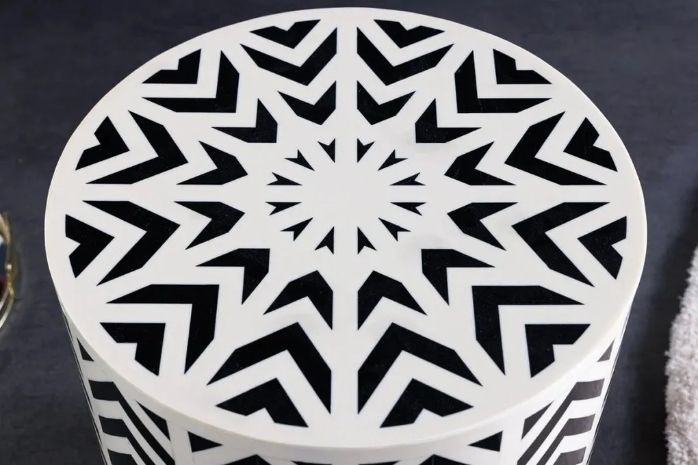 Masuta auxiliara design unicat Bone Inlay 45cm A-43660 VC