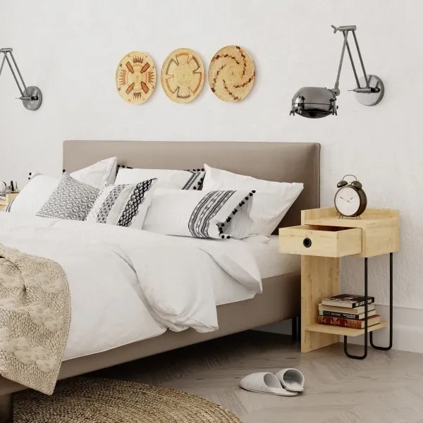 Noptieră CACTUS 60x29,5 cm bej/neagră