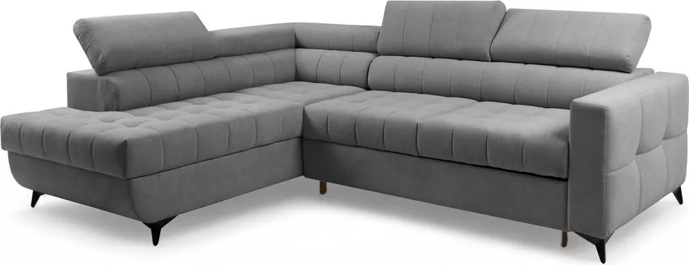 Colțar extensibil Nardo L stânga - gri pluș Pretty 17